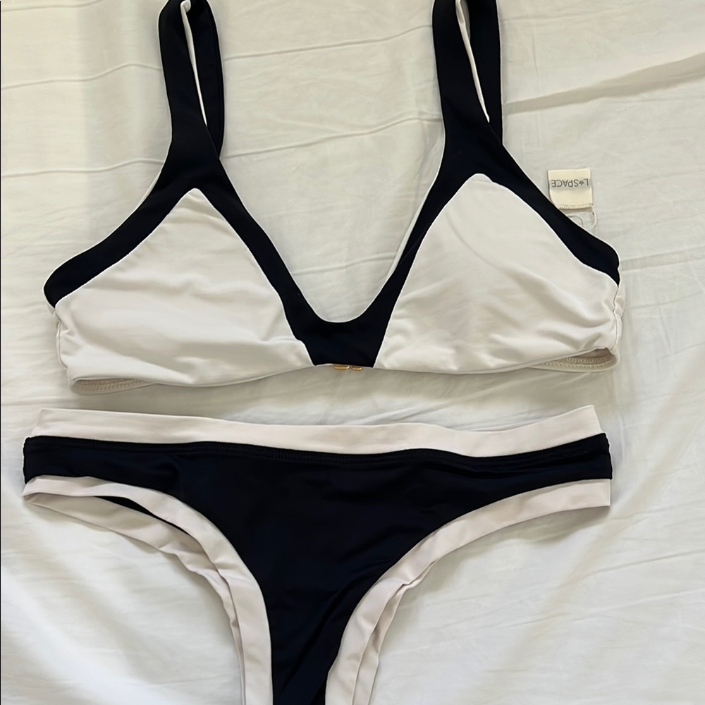L*space Women's Black and White Bikini Set